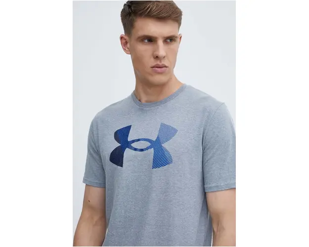 Under Armour tricou barbati, culoarea gri, cu imprimeu