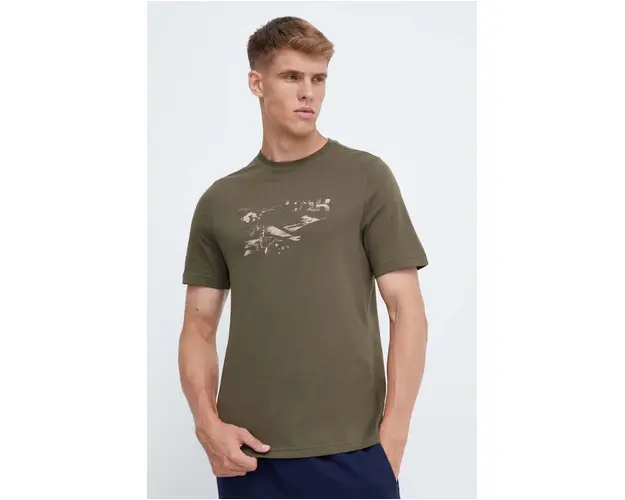 Reebok tricou din bumbac culoarea verde, cu imprimeu