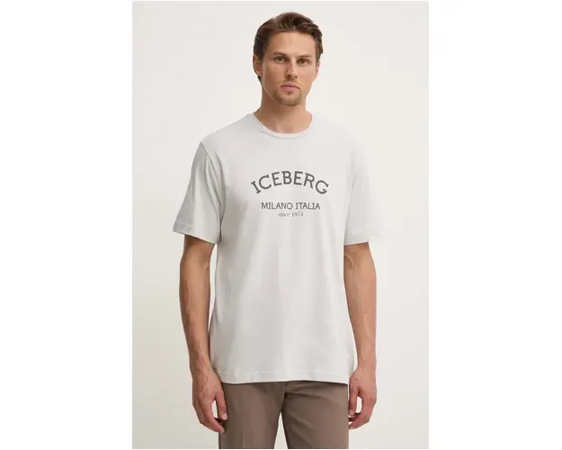 Iceberg tricou din bumbac culoarea gri, cu imprimeu