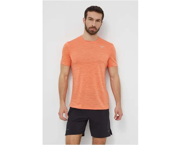 Mizuno tricou de alergare Impulse culoarea portocaliu, melanj, J2GAA519