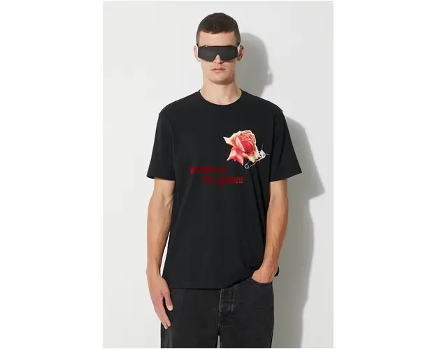 KSUBI tricou din bumbac culoarea negru, cu imprimeu