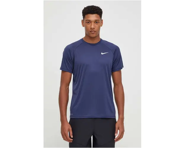 Nike tricou de antrenament culoarea albastru marin, neted