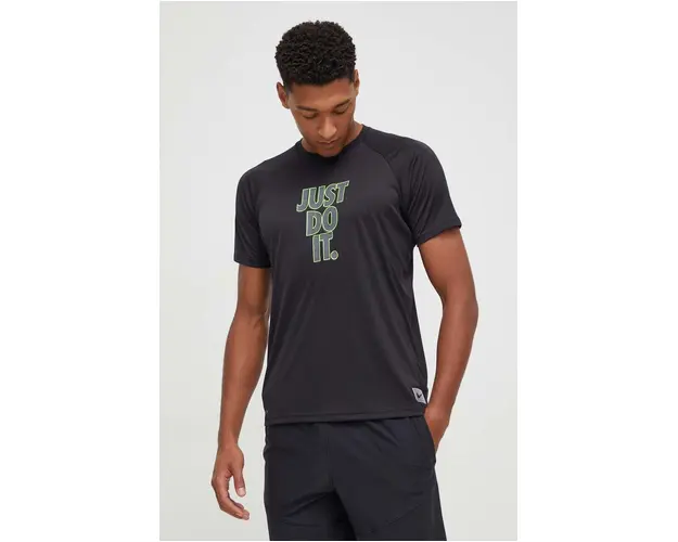 Nike tricou de antrenament culoarea negru, cu imprimeu