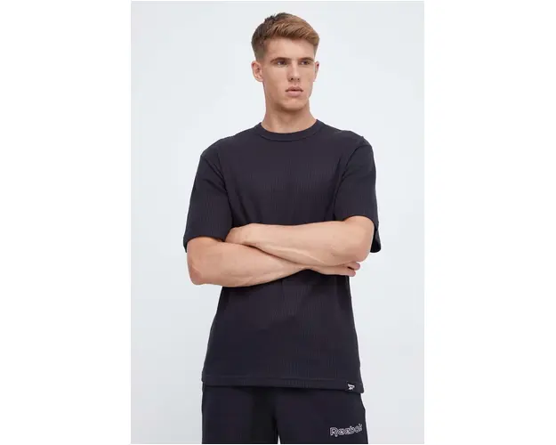 Reebok Classic tricou barbati, culoarea negru, neted