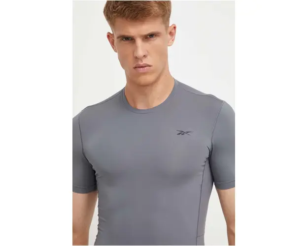 Reebok tricou de antrenament culoarea gri, neted