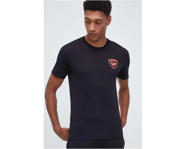 Rossignol tricou din bumbac HERO barbati, culoarea negru, cu imprimeu