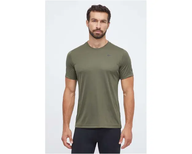 Reebok tricou de antrenament Tech culoarea verde, neted