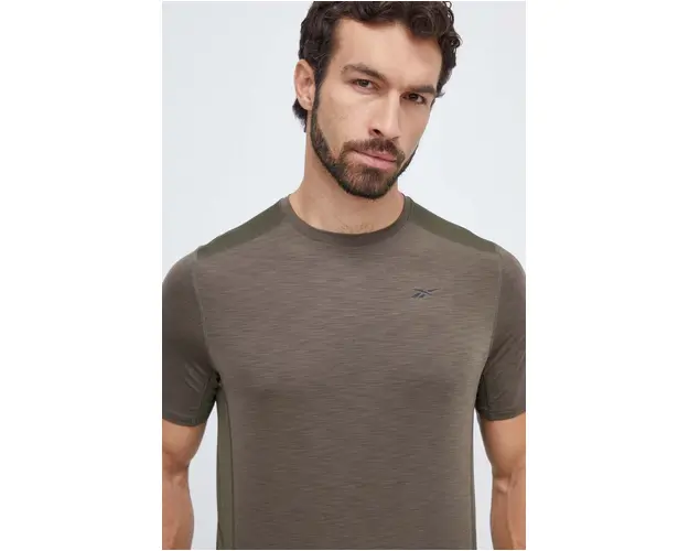 Reebok tricou de antrenament ActivChill culoarea verde, neted