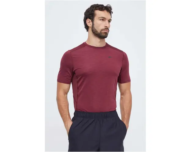 Reebok tricou de antrenament culoarea bordo, neted