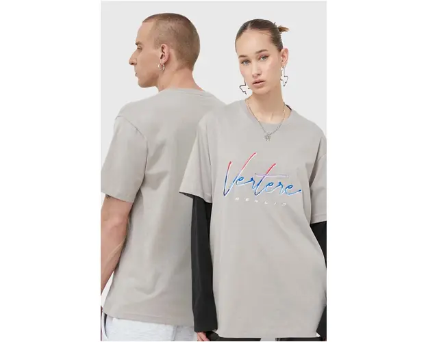 Vertere Berlin tricou din bumbac culoarea bej, cu imprimeu