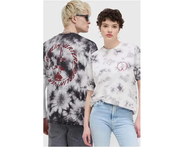 Vertere Berlin tricou din bumbac culoarea gri, cu imprimeu