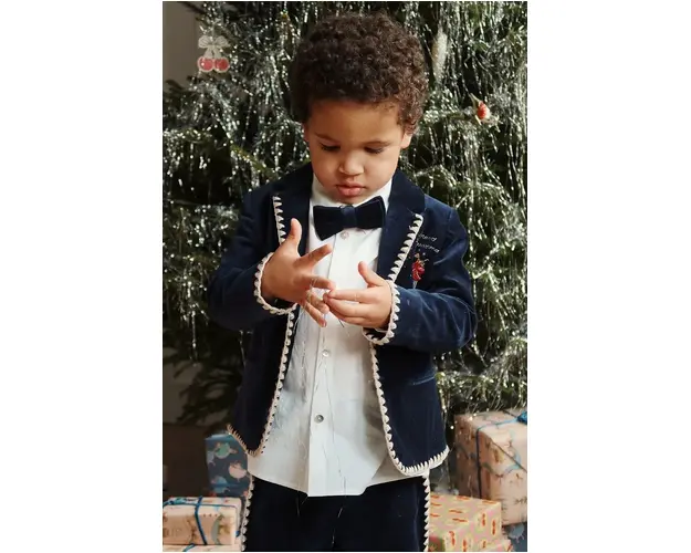 Konges Sløjd papion copii FESTIVE BUTTERFLY SOLID culoarea albastru marin, KS101979