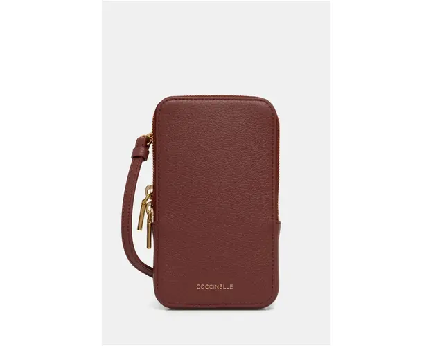 Coccinelle husa din piele pentru telefon FLOR culoarea maro, E5 MI5 27 01 01