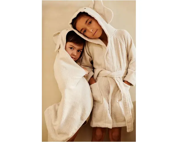 Liewood prosop din bumbac pentru bebelusi Albert Elephant Hooded towel LW19623