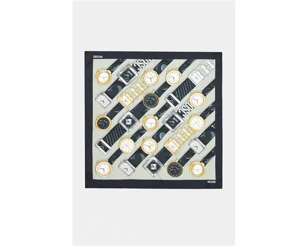 Moschino batista de buzunar de matase culoarea negru, M3100 3627