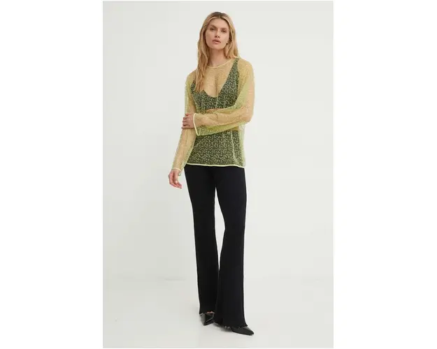 Samsoe Samsoe bluza SAMALLY femei, culoarea verde, cu imprimeu, F24200140