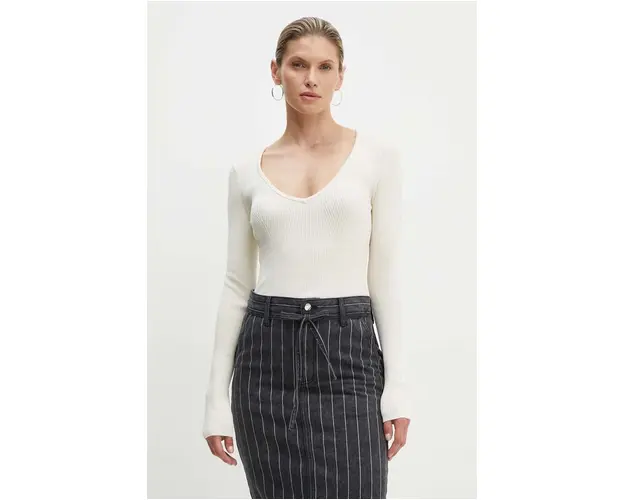 Herskind pulover din amestec de matase Nova culoarea bej, light, 5266106