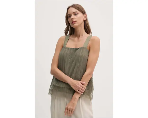 Dkny bluza femei, culoarea verde, neted, P4DHSXMO