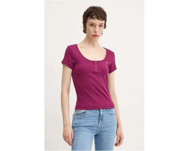 Tommy Jeans tricou culoarea violet, DW0DW18669