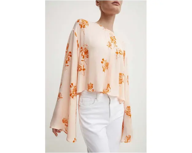 Day Birger et Mikkelsen bluza Becky - Falling Flowers femei, culoarea portocaliu, modelator, DAY65243204