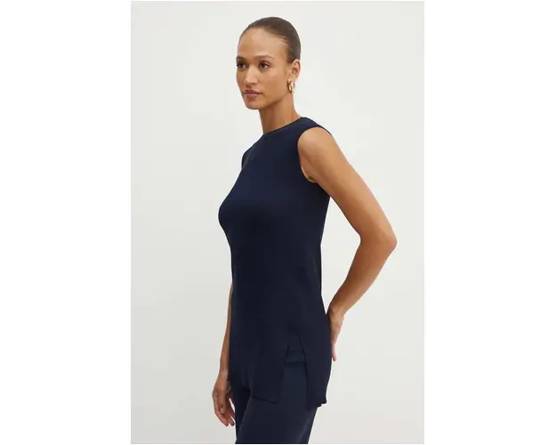 Max Mara Leisure bluza femei, culoarea albastru marin, neted, 2426366027600