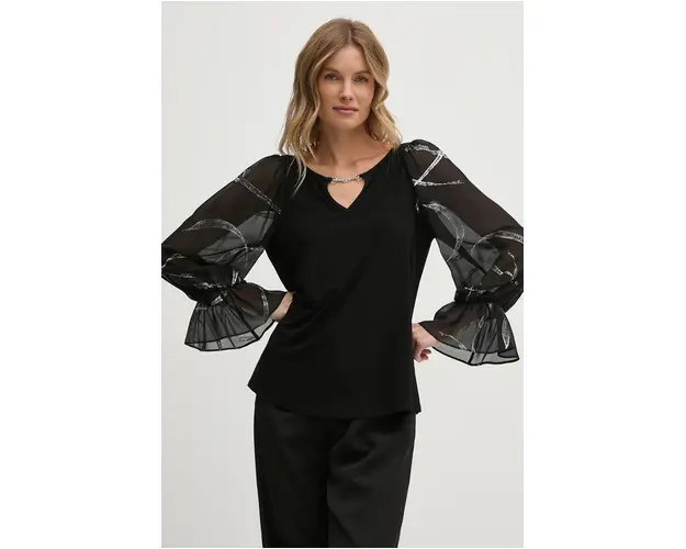 Joseph Ribkoff bluza femei, culoarea negru, modelator, 244090
