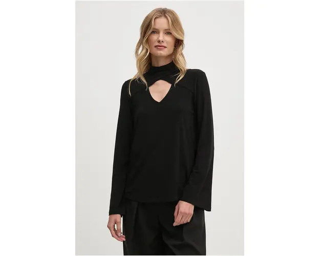 Joseph Ribkoff bluza femei, culoarea negru, neted, 243064