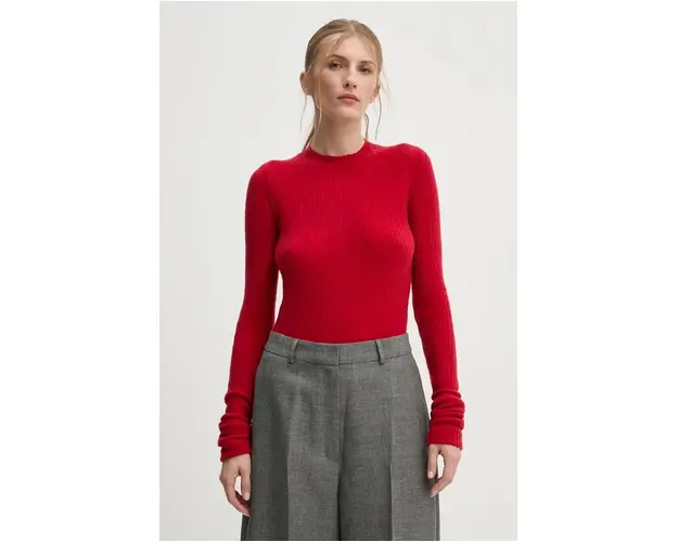 Herskind pulover de lana Tony femei, culoarea rosu, light, 5374133
