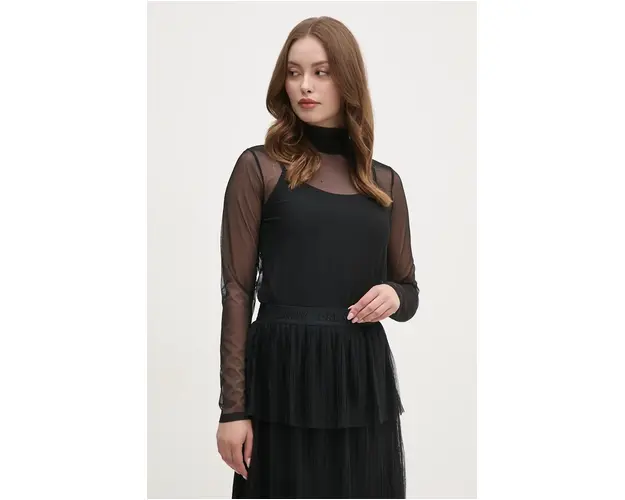 Dkny bluza femei, culoarea negru, neted, P4HH7XSF