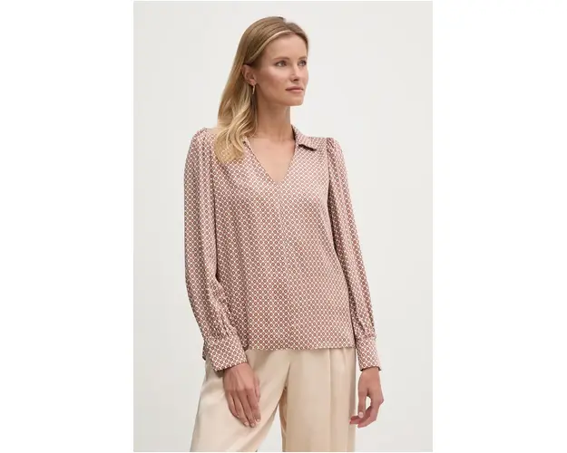 United Colors of Benetton bluza femei, culoarea maro, modelator, 5JLLDQ0AA