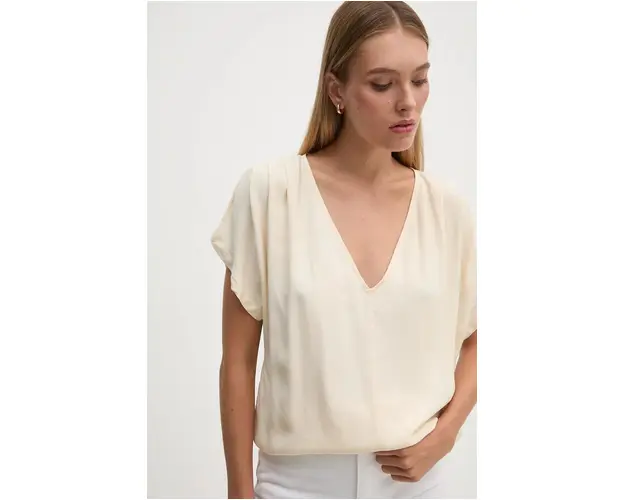United Colors of Benetton bluza femei, culoarea bej, neted, 5KPADQ0A9