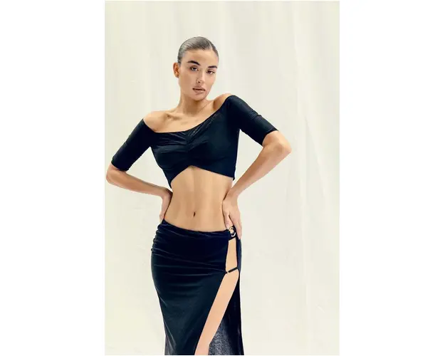 GOD SAVE QUEENS top LAYLA TOP culoarea negru, neted, GSQ-75-330