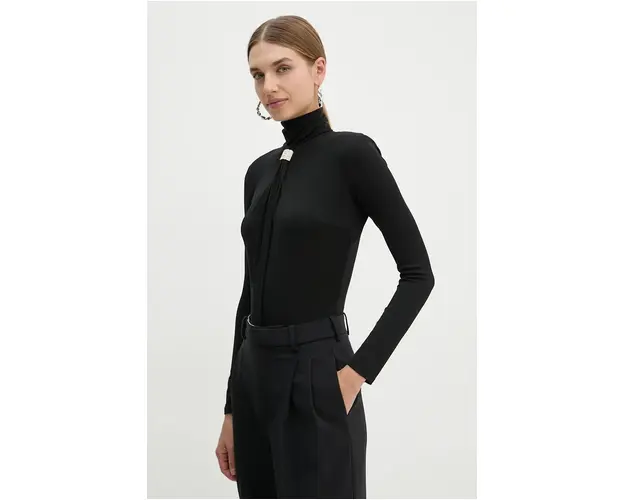 Elisabetta Franchi body femei, culoarea negru, neted, BO00947E2