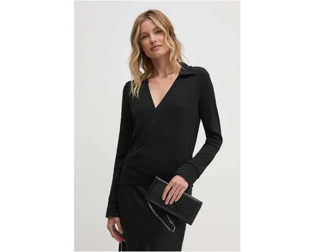 Sisley bluza femei, culoarea negru, neted, 3FTRL400R