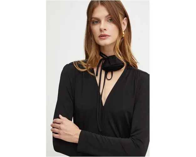 Marella bluza femei, culoarea negru, neted, 2423946102200