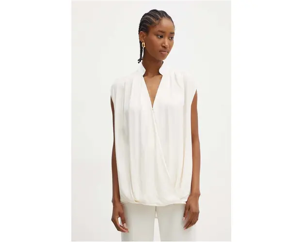 BOSS bluza femei, culoarea bej, neted, 50523367