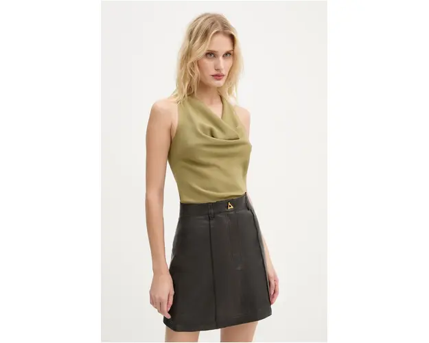 AERON bluza femei, culoarea verde, neted, PFTO532513