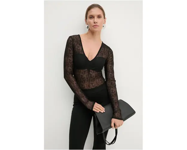 Gestuz body femei, culoarea negru, neted, 10909443