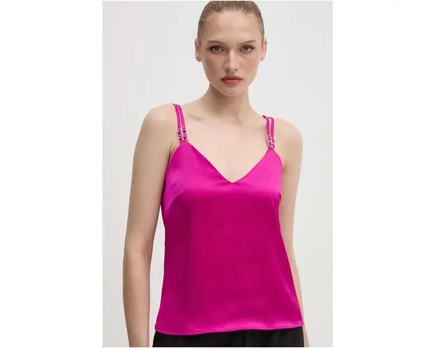 Morgan top OLAFI culoarea violet, neted, OLAFI