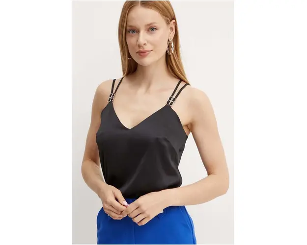 Morgan top OLAFI culoarea negru, neted, OLAFI