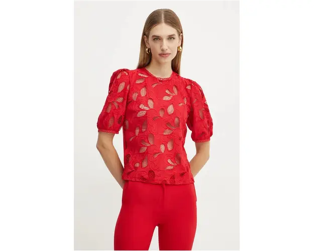 Morgan bluza DROUL femei, culoarea rosu, in modele florale, DROUL