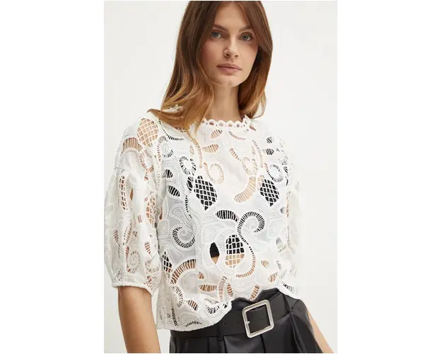 Morgan bluza OCHIMIN femei, culoarea alb, in modele florale, OCHIMIN