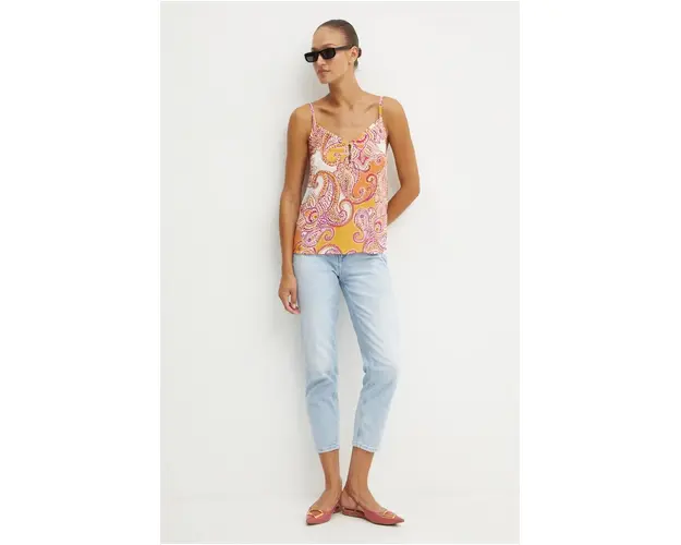 Morgan top OELI.F femei, culoarea galben, OELI.F
