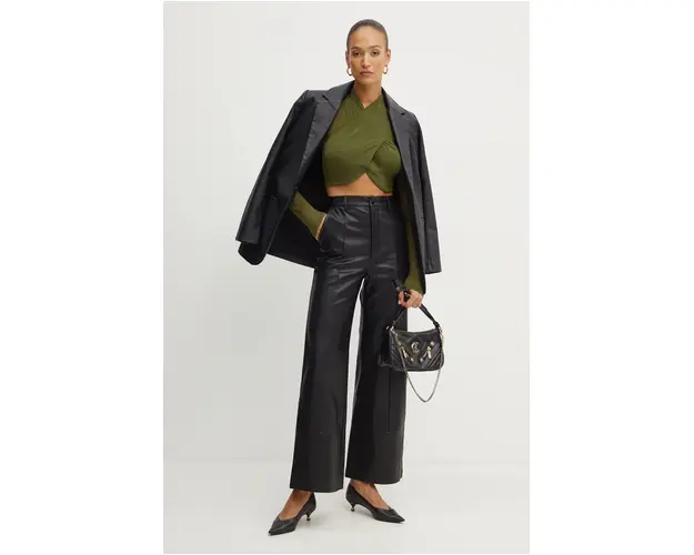 Bardot bluza ALIYAH femei, culoarea verde, neted, 55001TB2