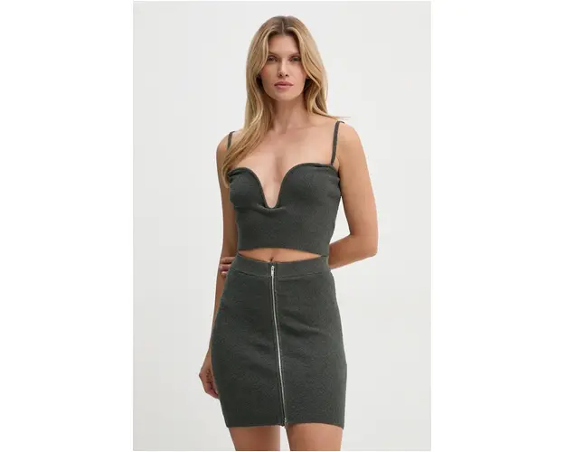 Nanushka top ZUE femei, culoarea gri, NW24PFTP23094