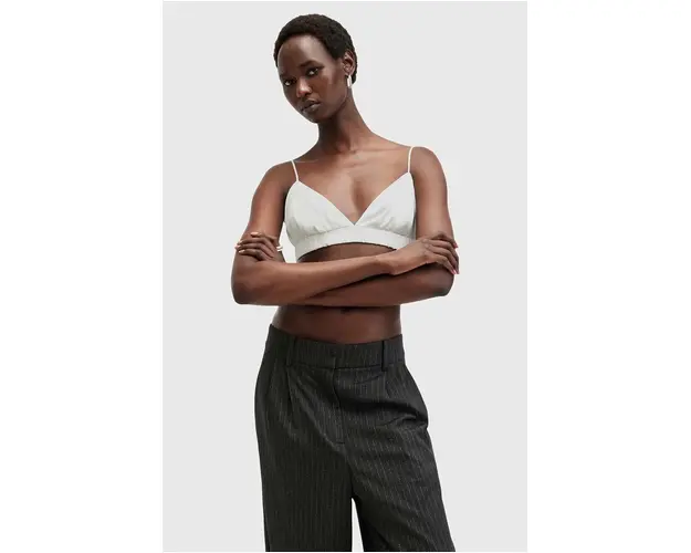 AllSaints sutien ELLA BRALETTE culoarea alb, neted, W075PA