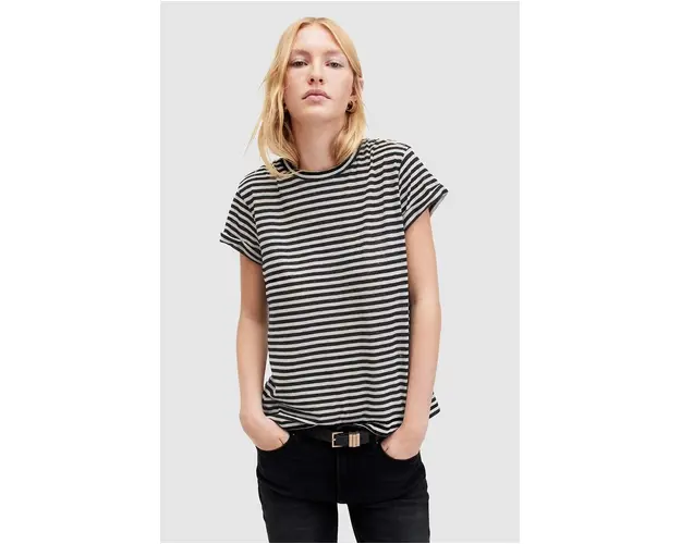 AllSaints tricou ANNA STRIPE TEE culoarea alb, WM228Z