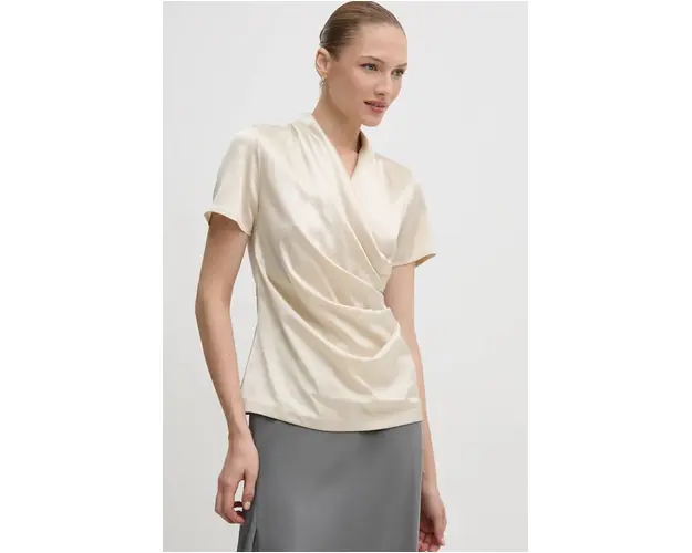 Sandro Ferrone bluza femei, culoarea bej, neted, SFS7YBEMALYS