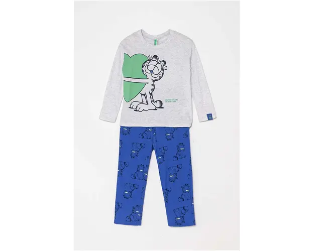 United Colors of Benetton pijamale de bumbac pentru copii cu imprimeu, 3VR50P06X