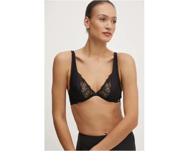 BOSS sutien culoarea negru, dantela, neted, 50520396